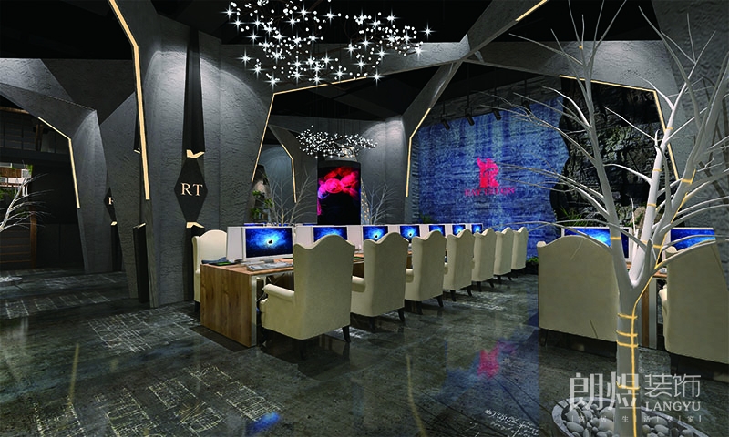 時(shí)尚現(xiàn)代瑞騰網(wǎng)咖裝修設(shè)計(jì)