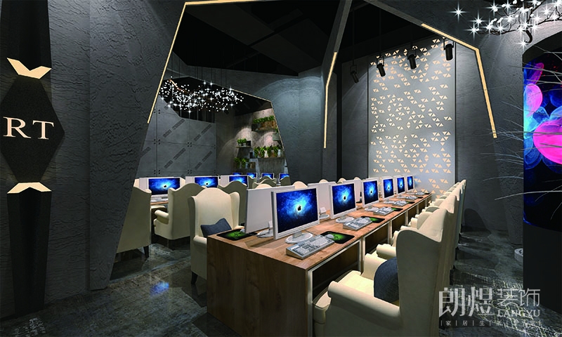 時(shí)尚現(xiàn)代瑞騰網(wǎng)咖裝修設(shè)計(jì)