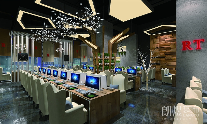 時(shí)尚現(xiàn)代瑞騰網(wǎng)咖裝修設(shè)計(jì)