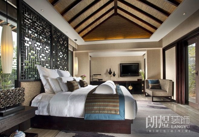 中式酒店客房裝修設計圖片