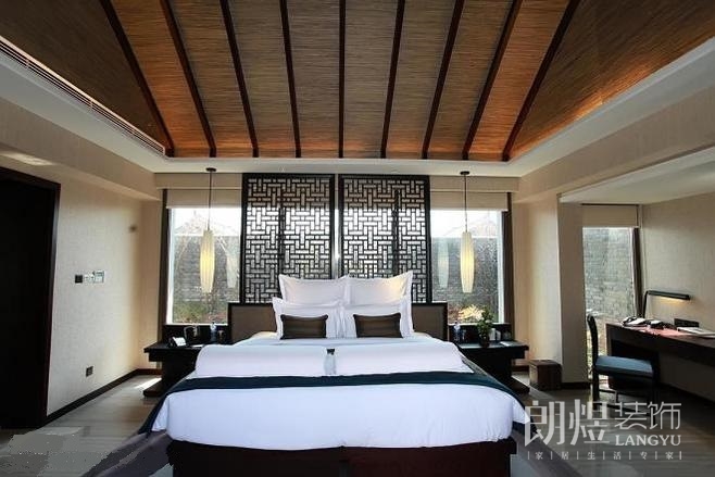中式風格酒店客房裝修設計圖片