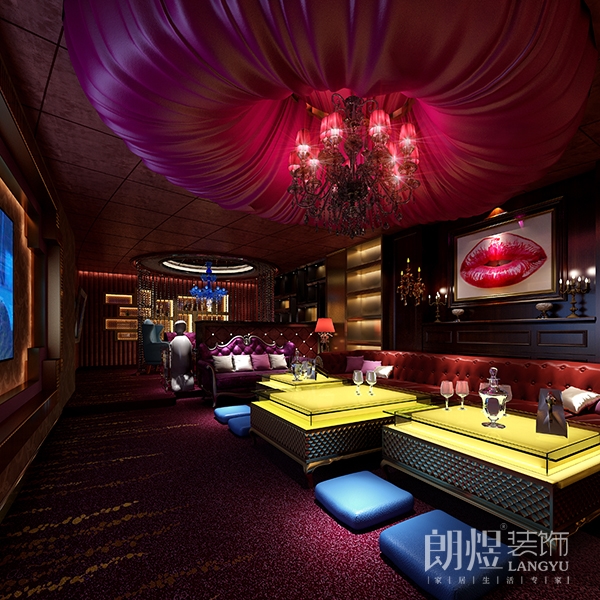 紅色格調ktv包間效果圖