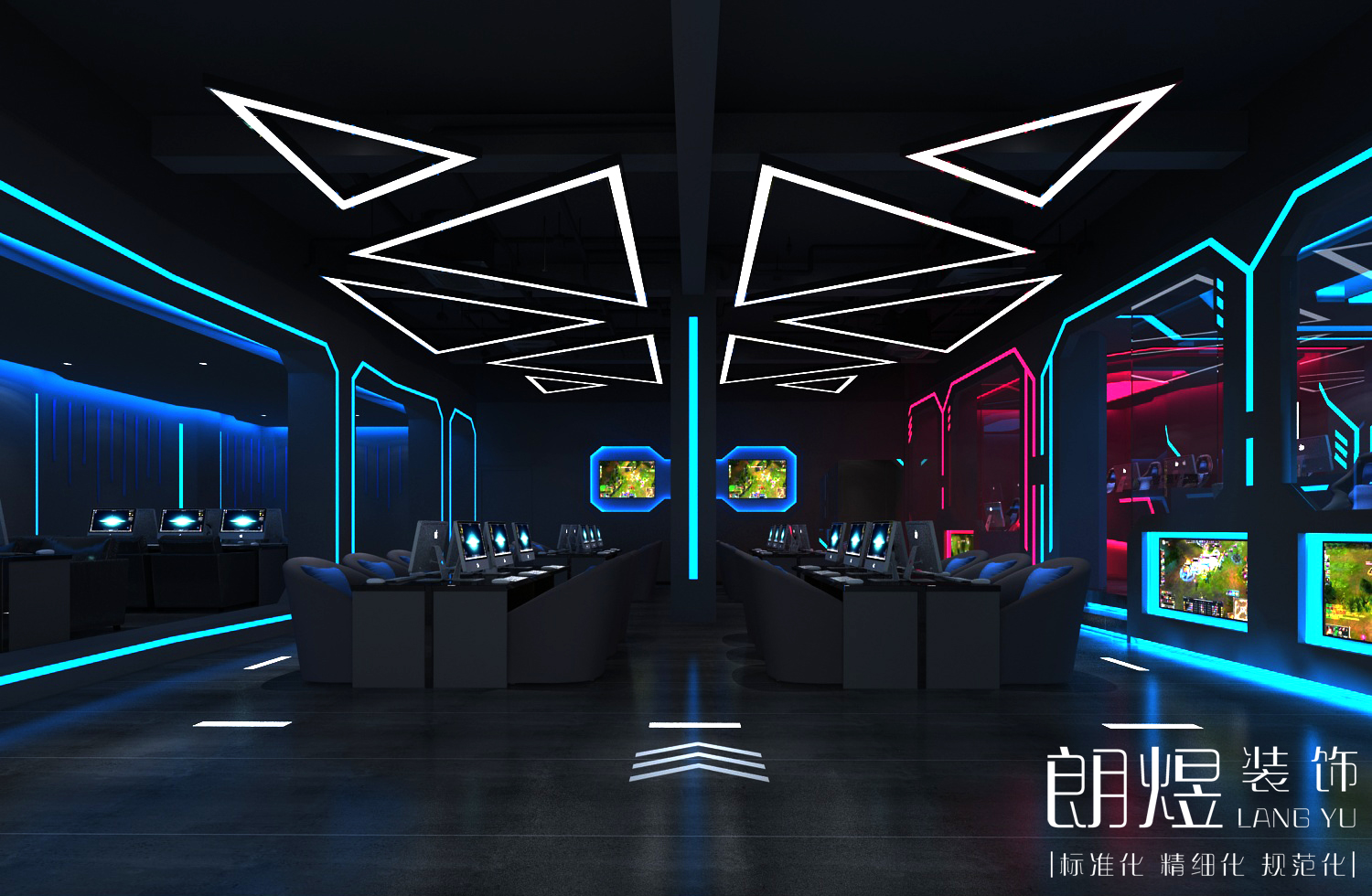 電競(jìng)風(fēng)網(wǎng)咖裝修效果圖