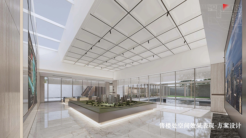 現代售樓處展示臺裝修效果圖