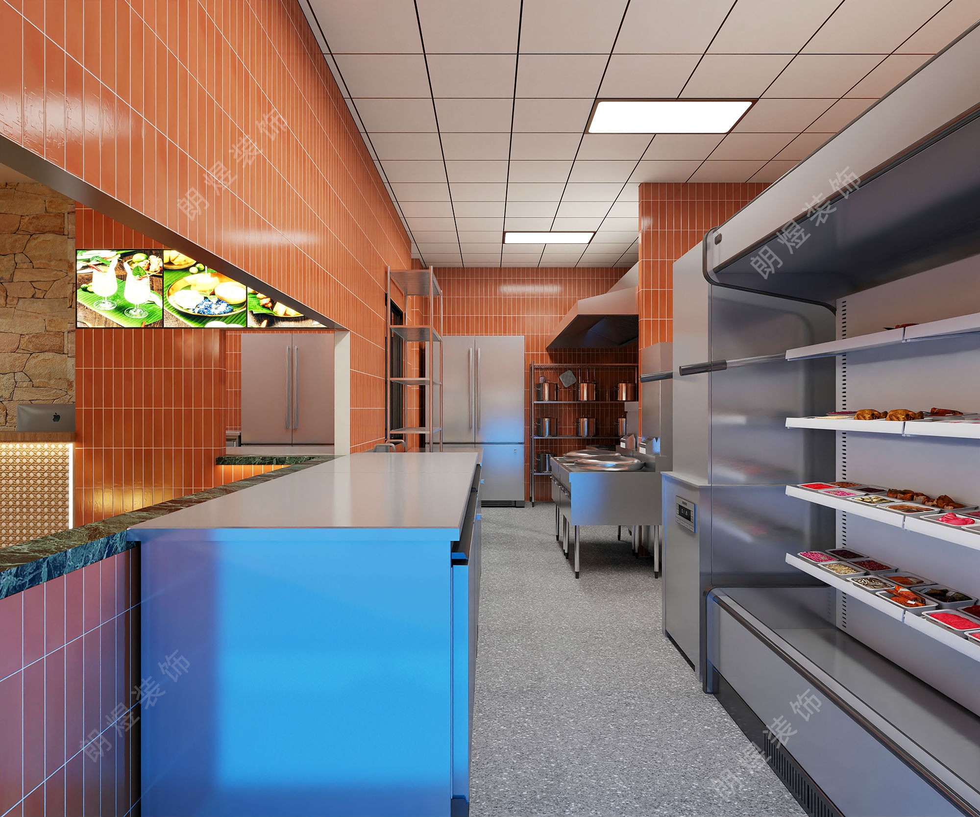 麻椰泰辣火鍋店裝修效果圖 - 傳菜口