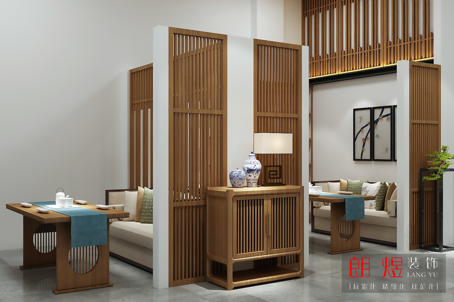 現(xiàn)代中式300平茶樓裝修效果圖