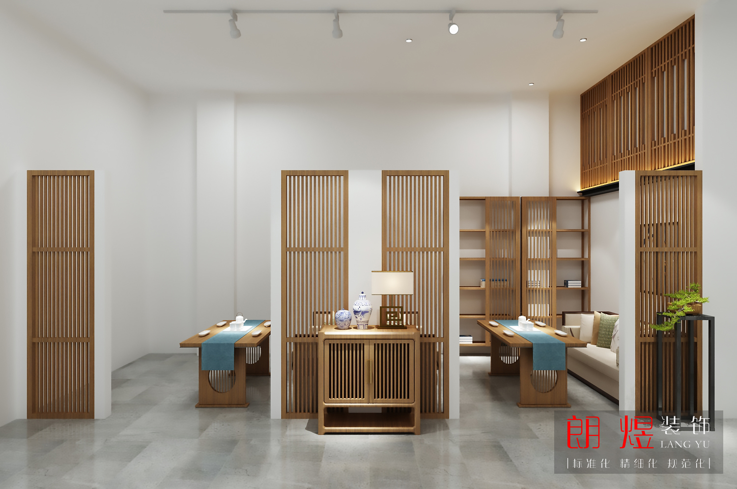 現(xiàn)代中式300平茶樓裝修效果圖