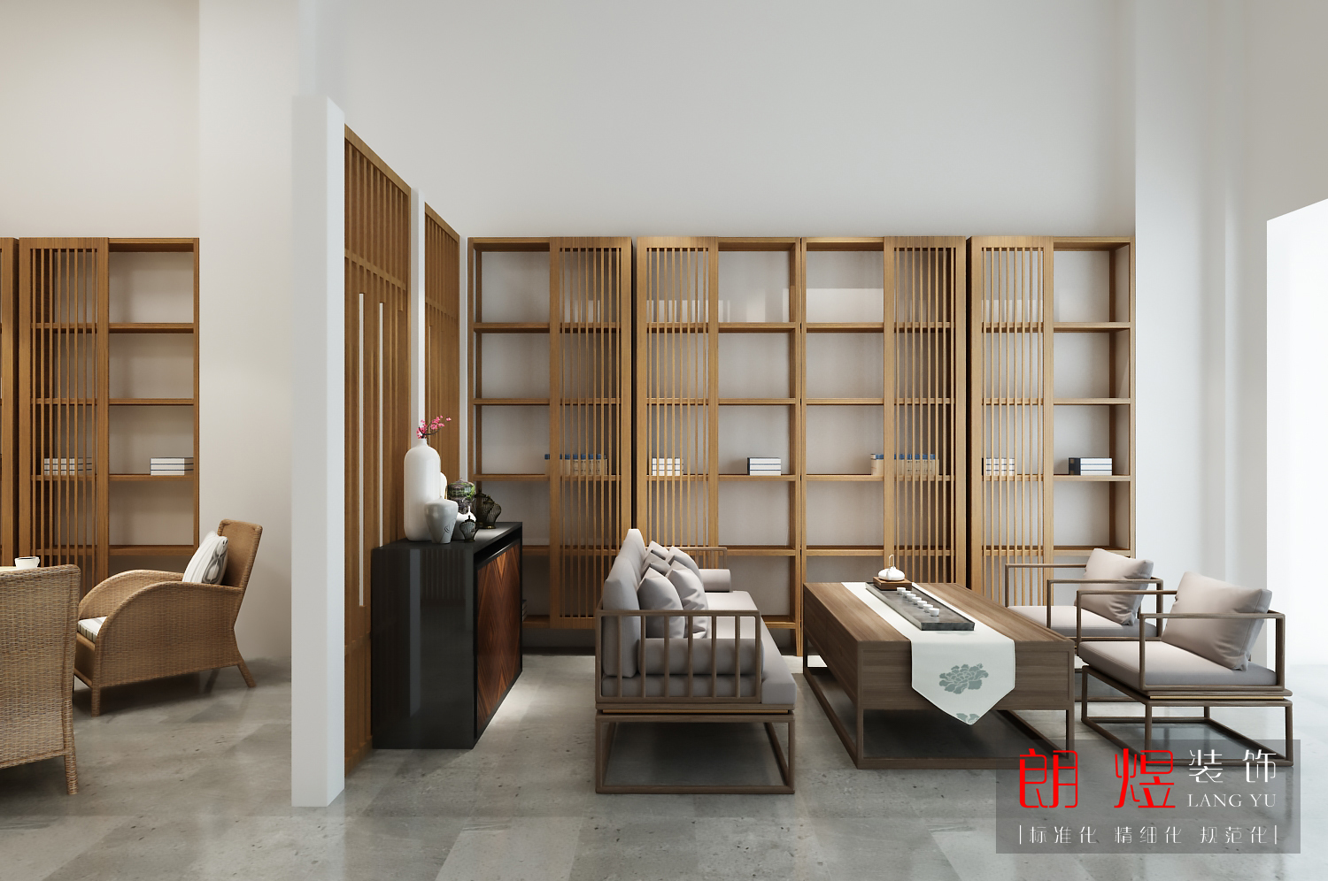 現(xiàn)代中式300平茶樓裝修效果圖