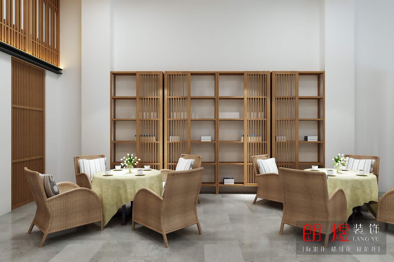 現(xiàn)代中式300平茶樓裝修效果圖