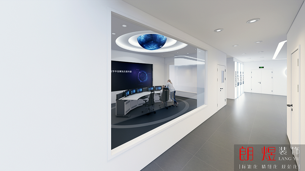 簡陽市遨天科技公司成都廠房裝修效果圖-參觀走廊