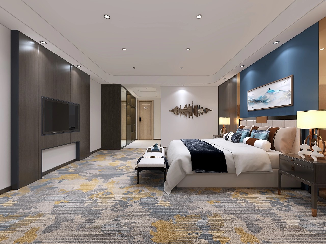 輕奢系現代賓館裝修效果圖