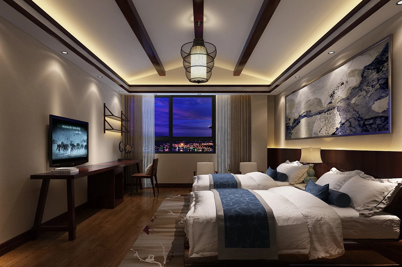 典雅的新中式精品賓館裝修效果圖