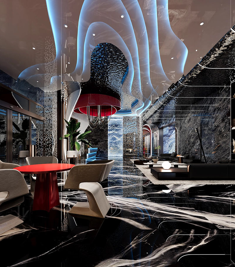 星際風(fēng)ktv裝修設(shè)計(jì)效果圖-接待大廳