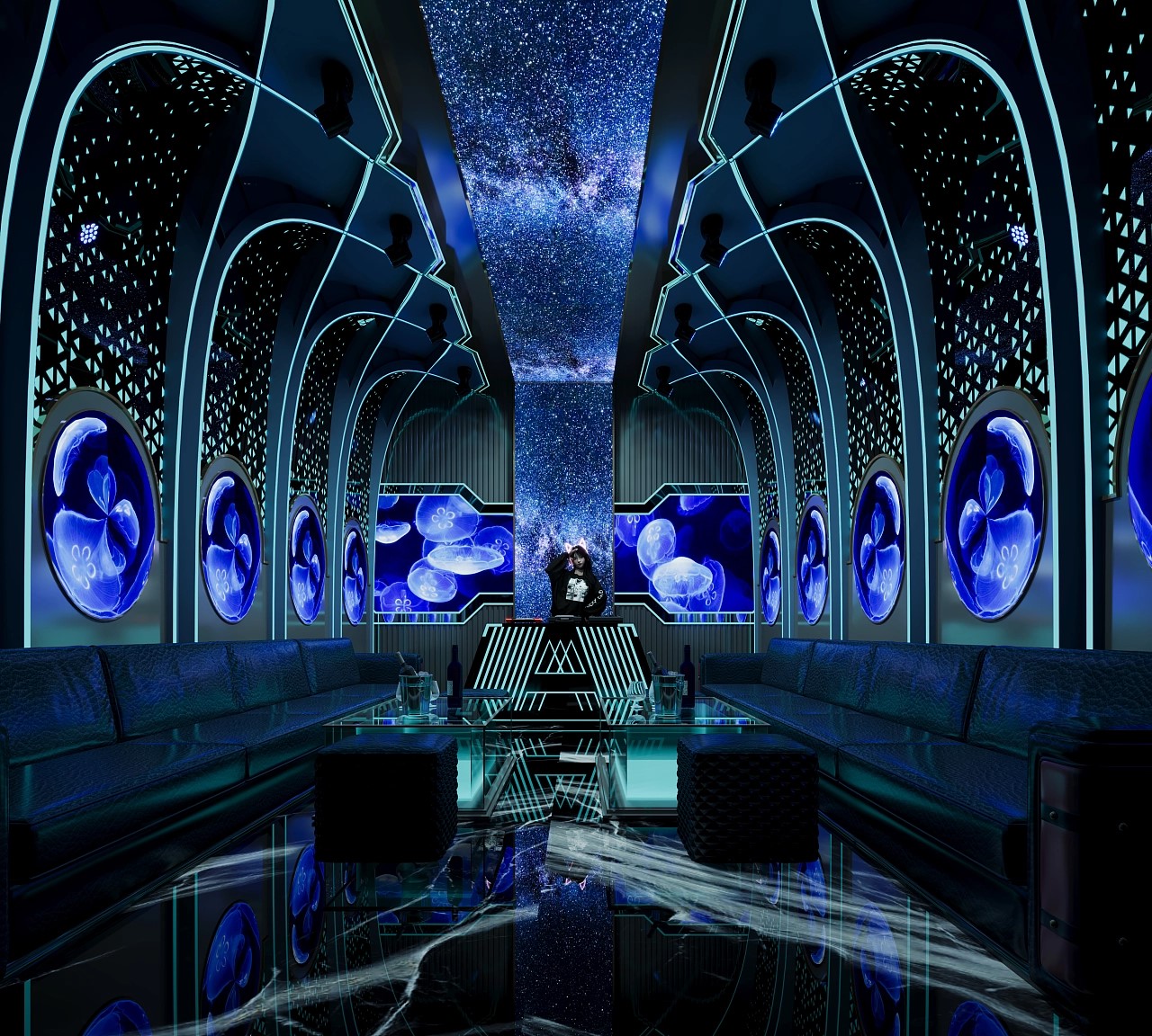 星際風(fēng)ktv裝修設(shè)計(jì)效果圖-DJ舞臺(tái)