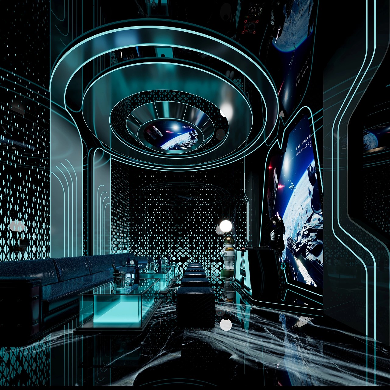 星際風(fēng)ktv裝修設(shè)計(jì)效果圖-太空艙