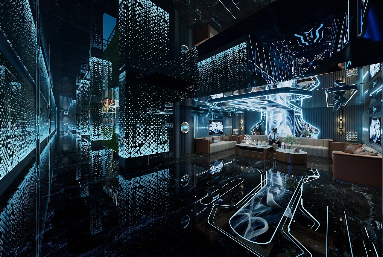 后現(xiàn)代ktv裝修-包間效果圖