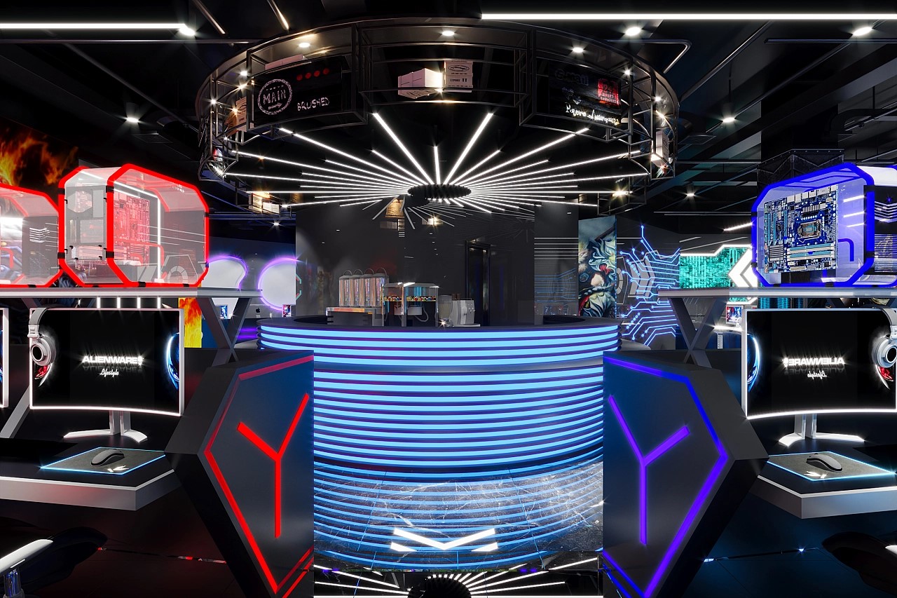 電競(jìng)網(wǎng)咖裝修設(shè)計(jì)效果圖?茶水臺(tái)