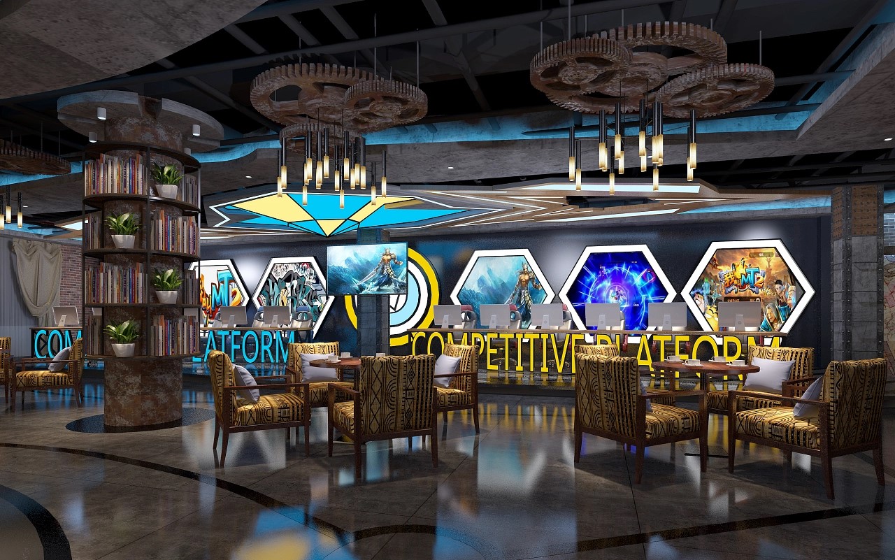 朋克風網吧裝修效果圖