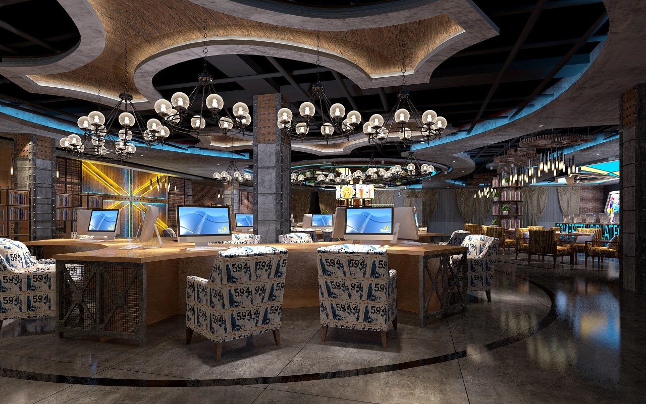 朋克風網吧裝修效果圖