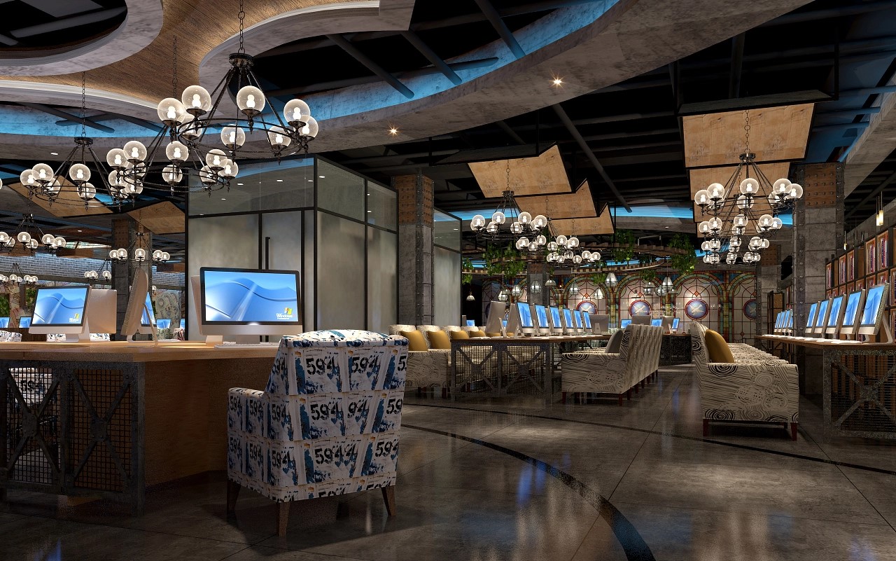 朋克風網吧裝修效果圖