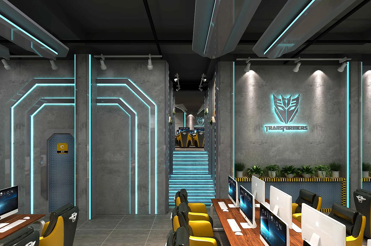 400平網(wǎng)吧裝修設(shè)計(jì)效果圖