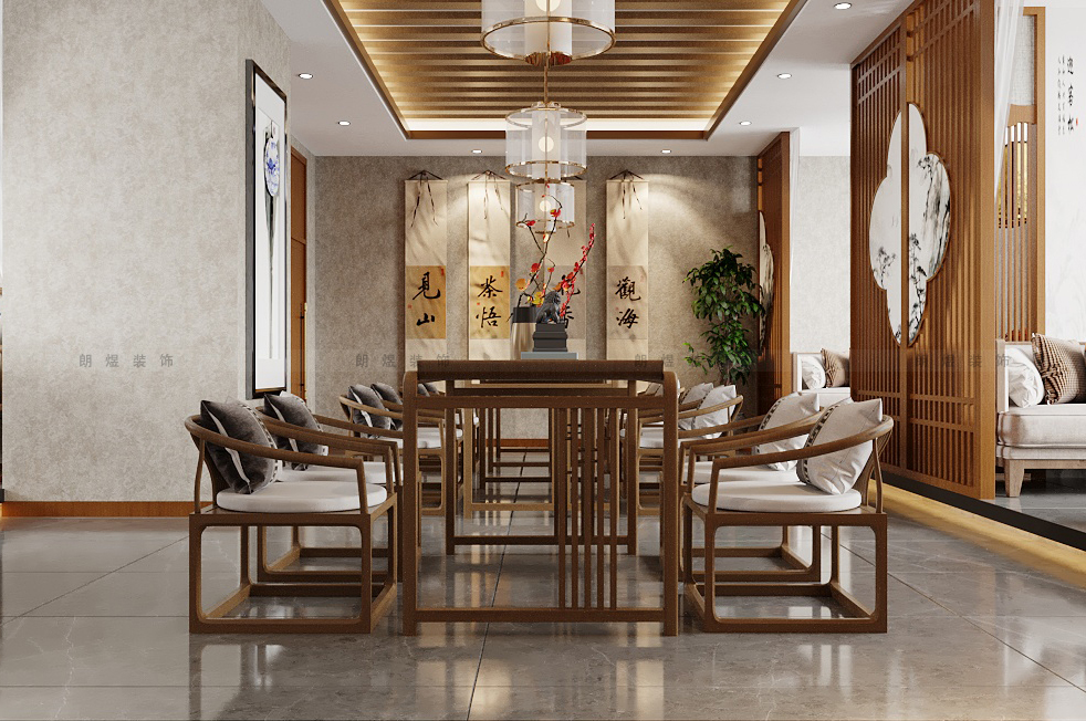 8002現(xiàn)代中式成都會(huì)所茶樓裝修效果圖