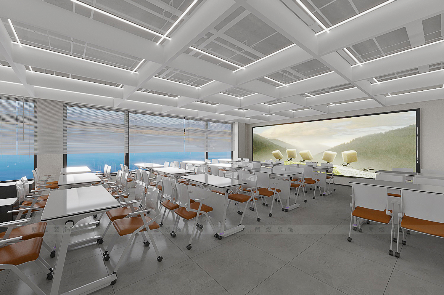 辦公室會議報告廳裝修效果圖