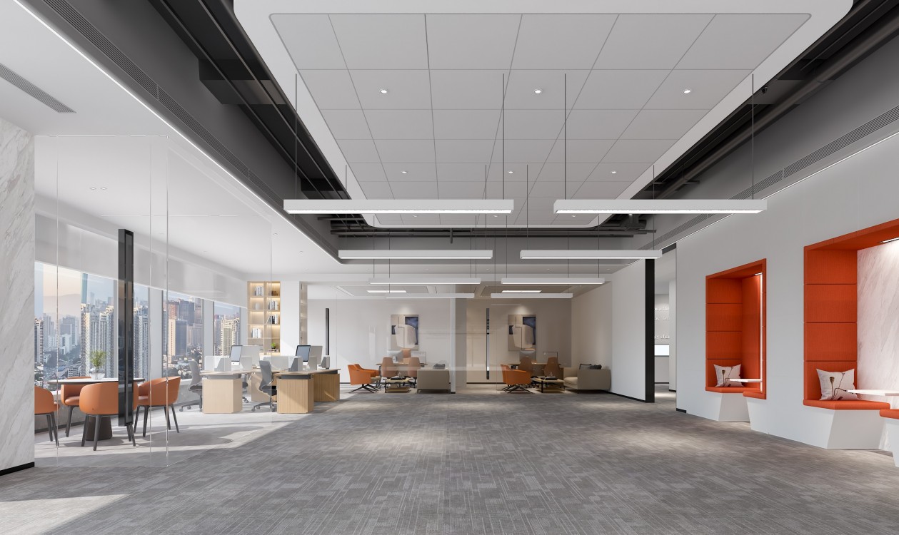300㎡辦公室裝修開放式布局