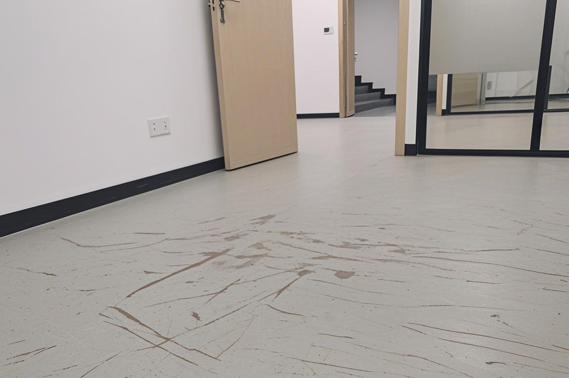 辦公室水泥自流平地面劃痕
