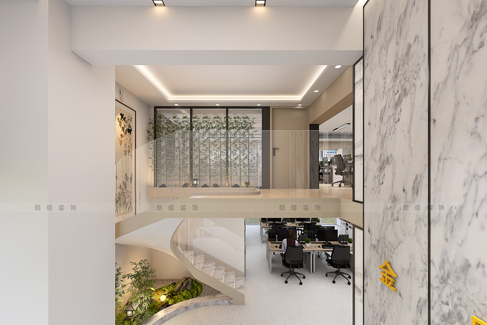 成都電商外貿公司辦公室裝修效果圖-夾層