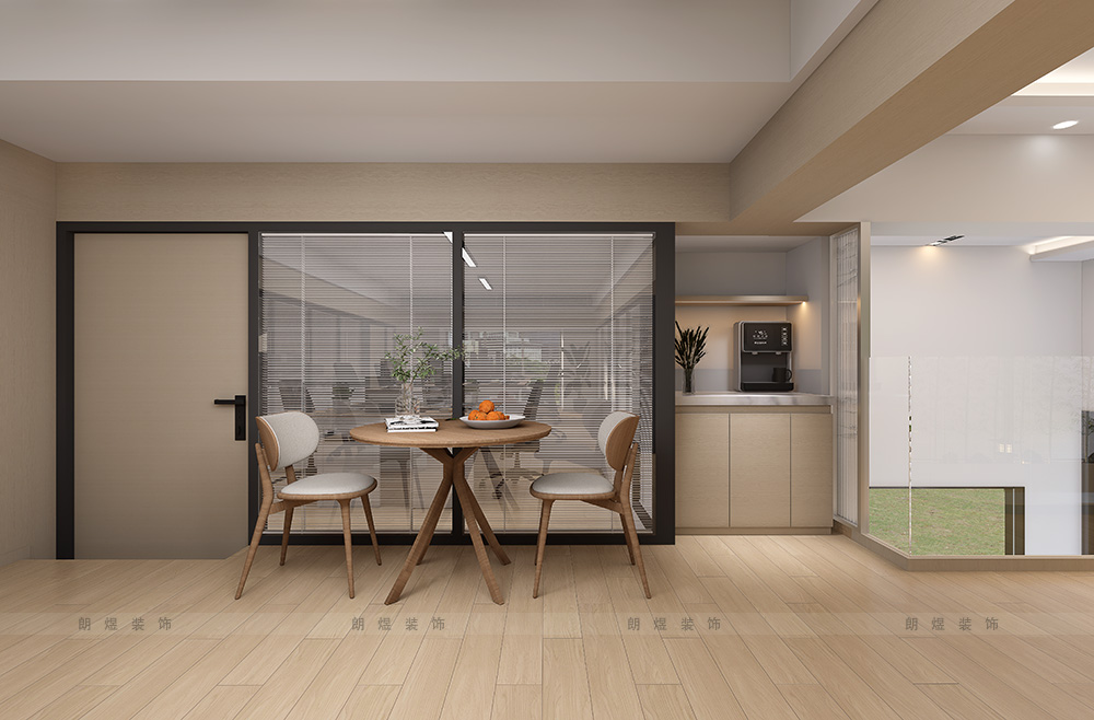 成都電商外貿公司辦公室裝修效果圖-二層茶水臺